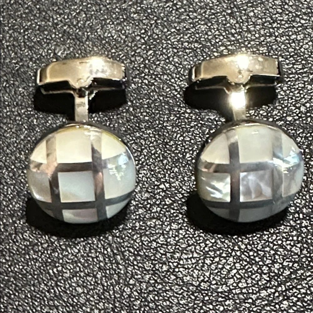 Joseph Abboud Checkered Mother Of Pearl Cufflinks